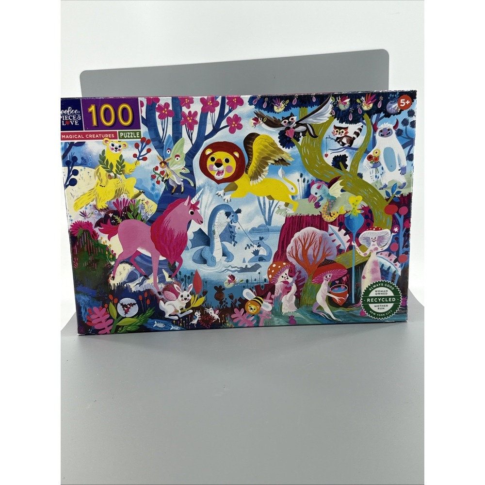 eeBoo Magical Creatures 100 Piece Children's Puzzle, 26" x16" Fantasy Theme